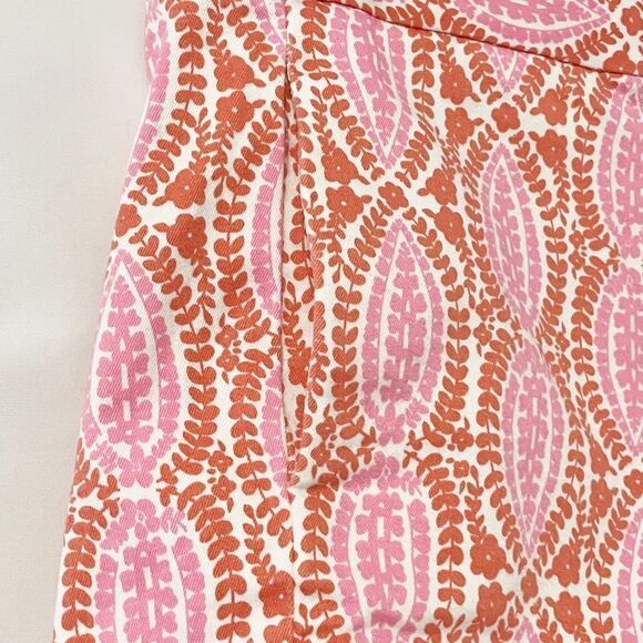 🟢J. Crew Factory Paisley Stretch Shorts White Pink Orange 0 - Picture 3 of 6